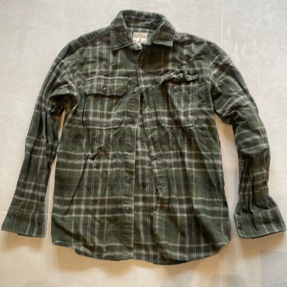 Red Head green plaid flannel shirt